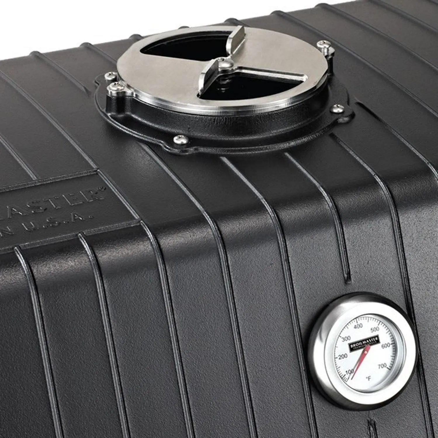 Broilmaster C3 close-up temp gauge and air vent control