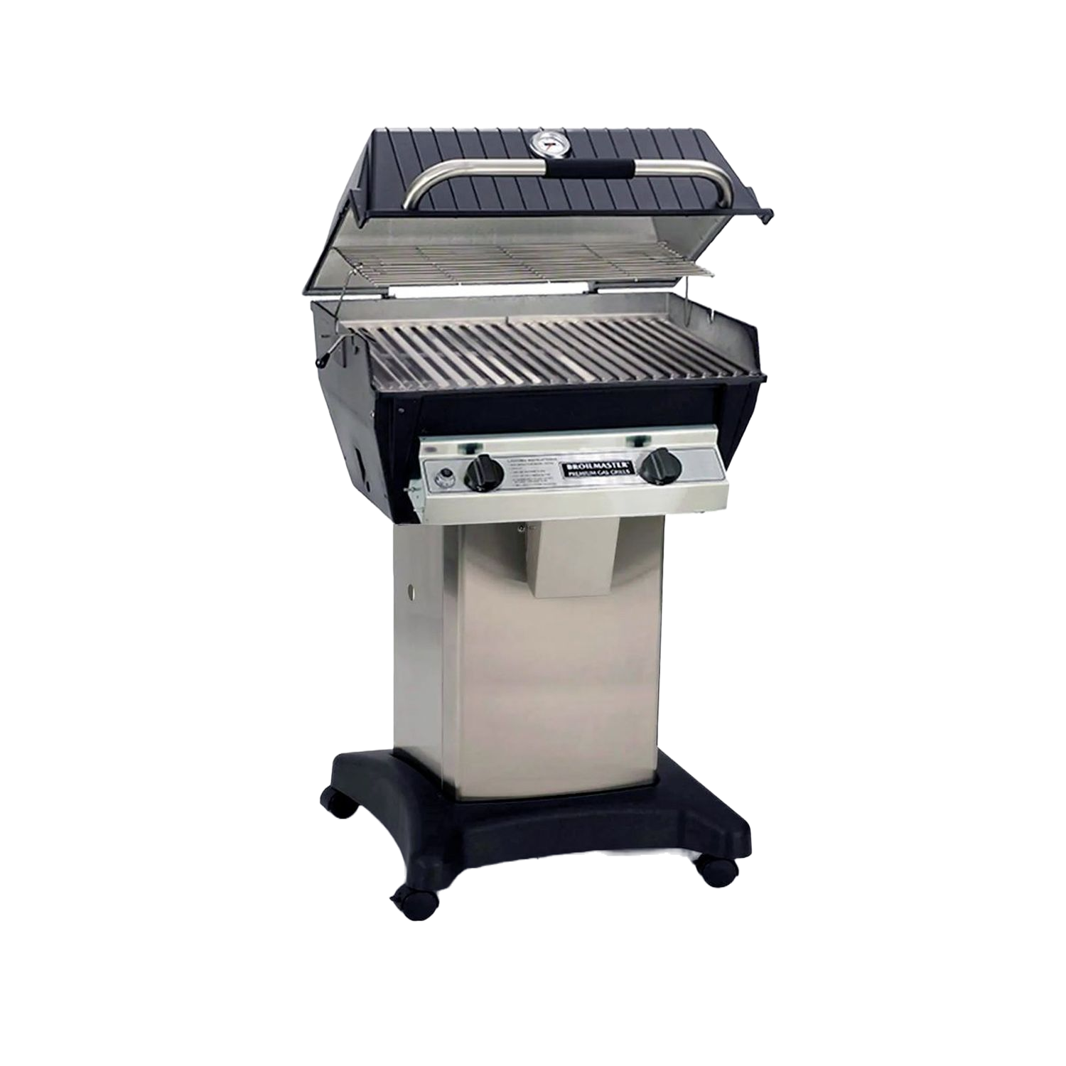 BM-R32- Broilmaster R3 on off silver cart lid open