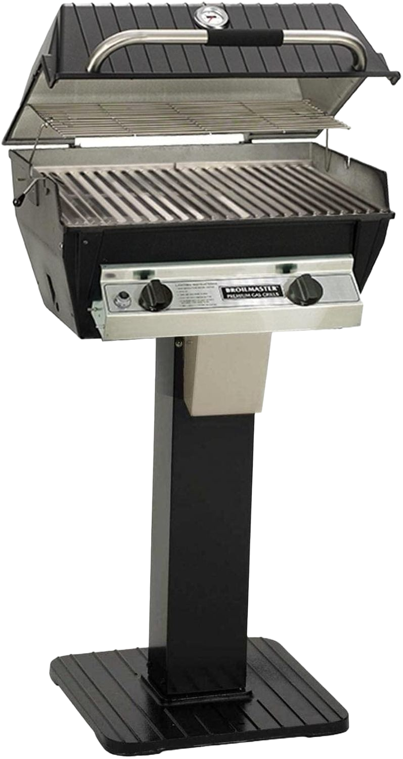 BM-R34- Broilmaster R3 on black post lid open