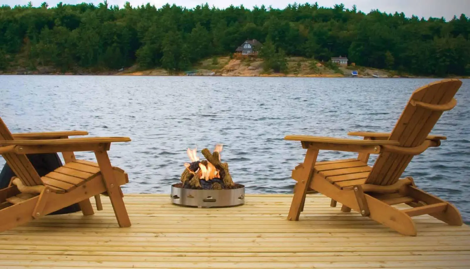 NAP GPF Patioflame on dock by lake