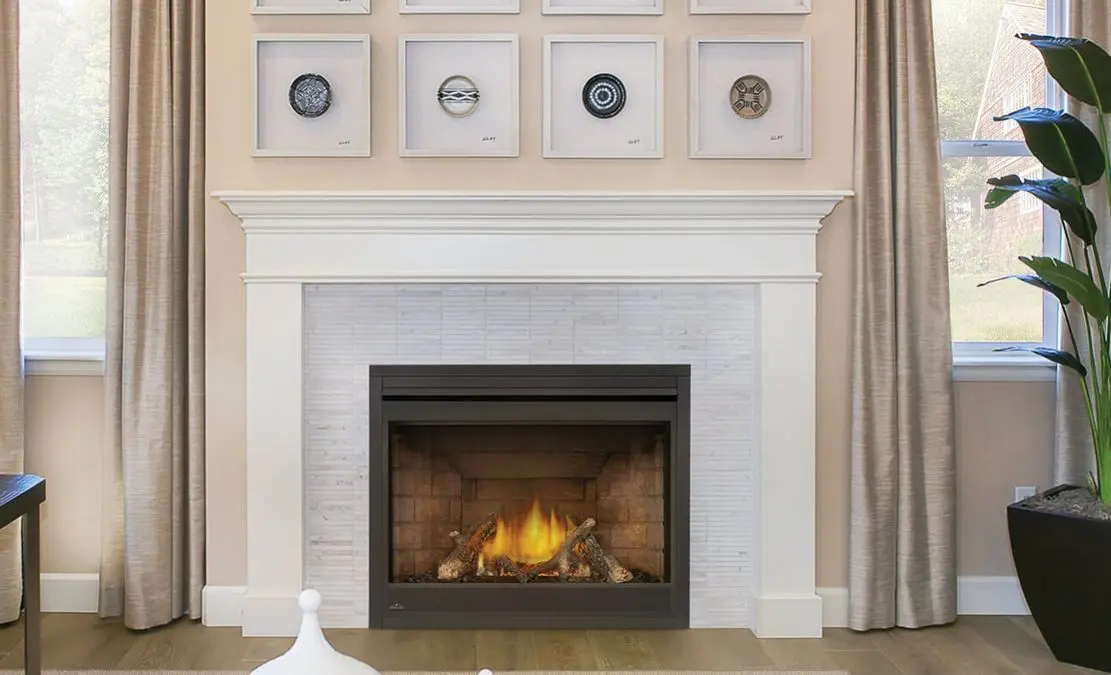GX70 fireplace with white small stone