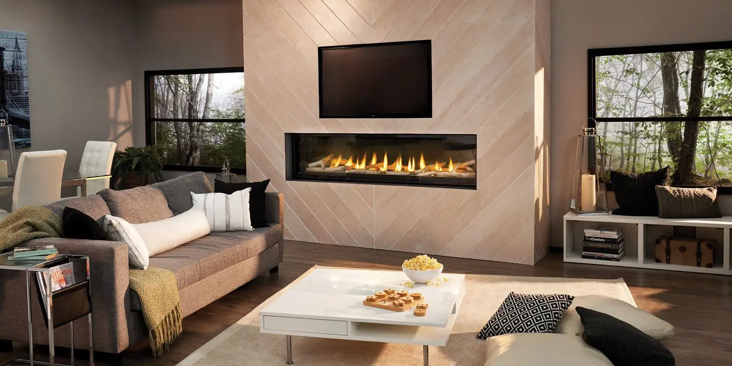 Luxuria fireplace media room