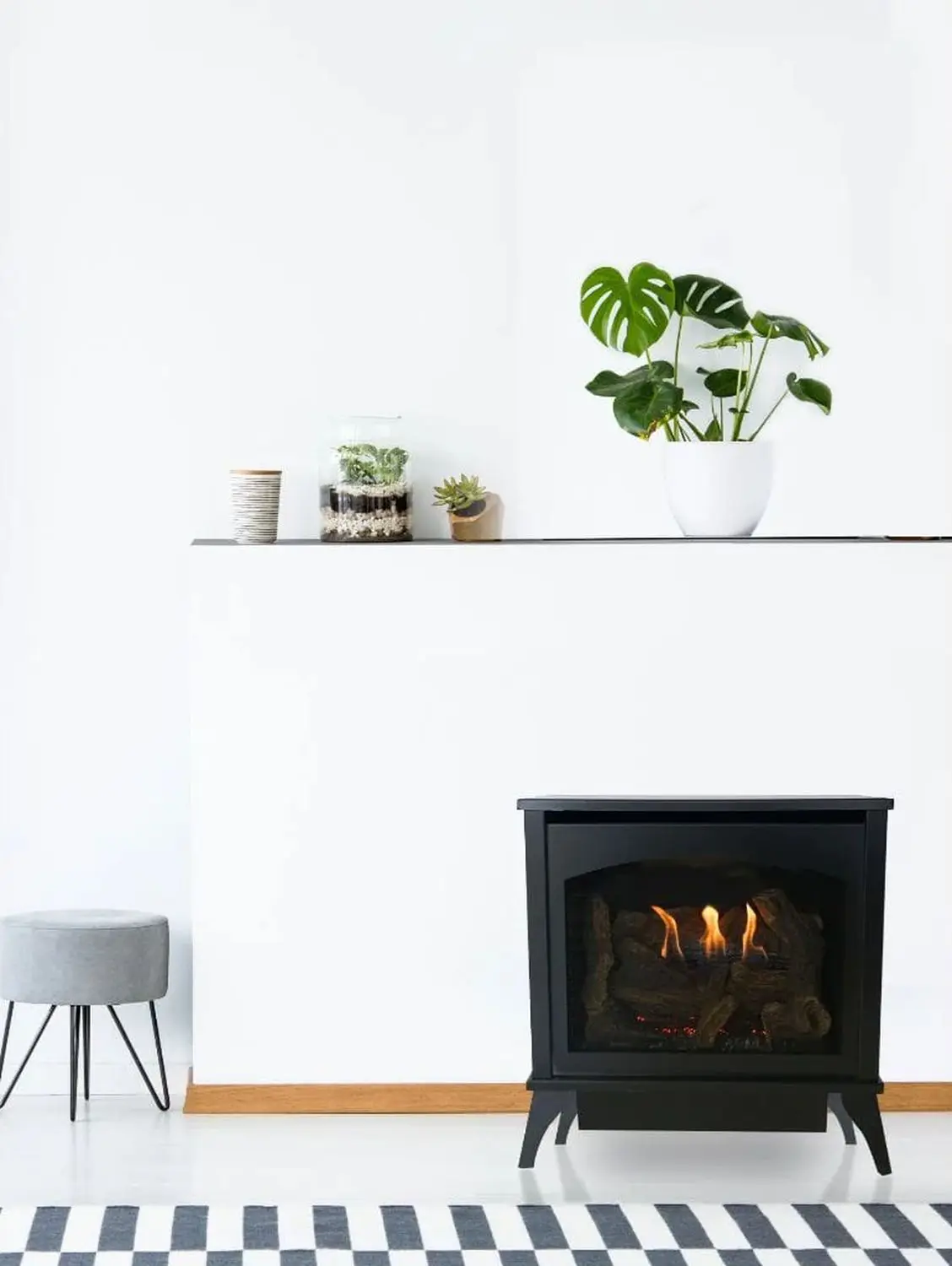 White Mountain Hearth Spirit in white room with plants