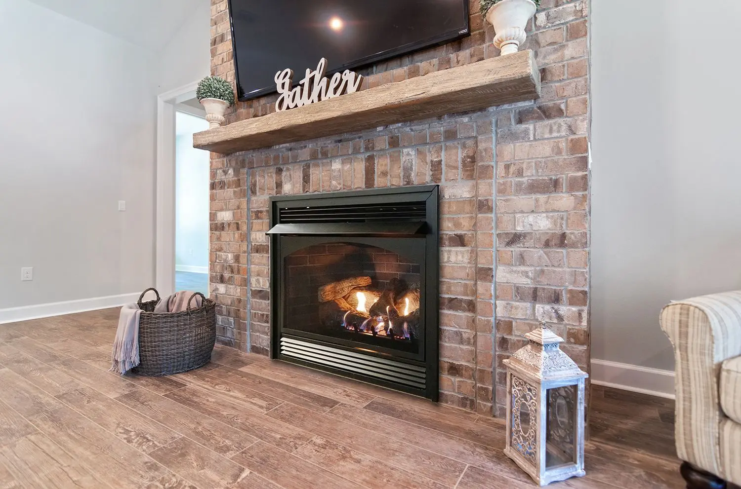 Vail brick fireplace