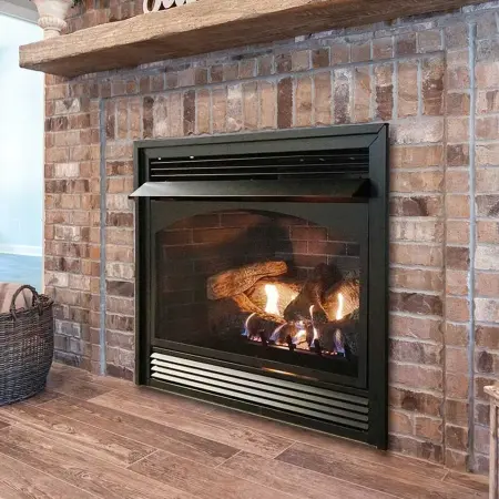 Vail brick fireplace close up