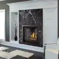 NAP-AX361 Napoleon Altitude X 36 installed with black marble mantel