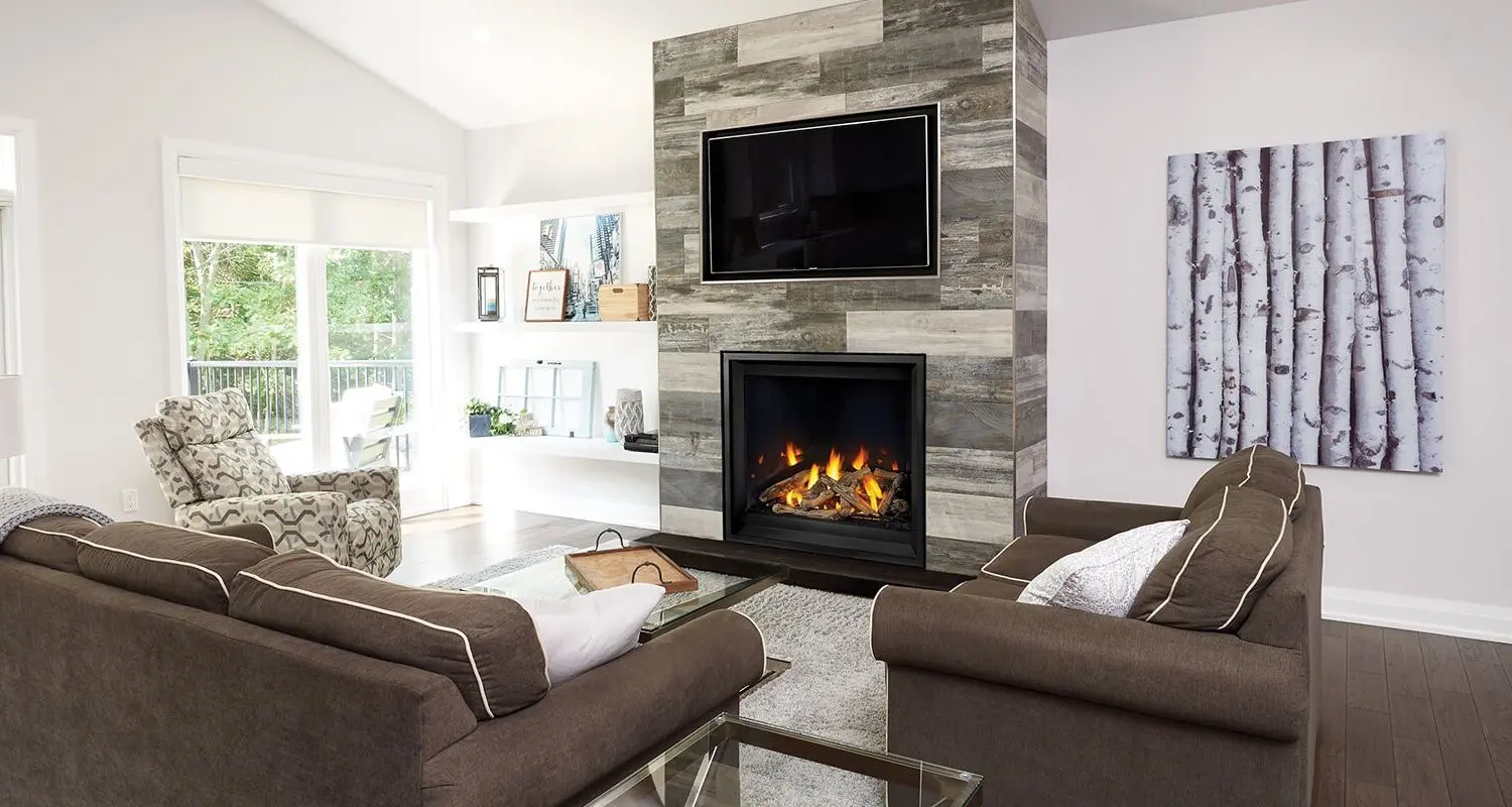 NAP-AX422 Napoleon Altitude X 42 installed slate mantel