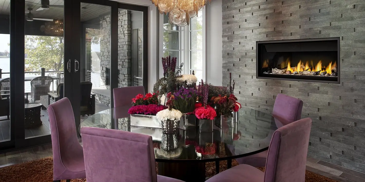 NAP-BL46 Napoleon Ascent Linear installed in brick wall, kitchen