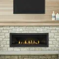 NAP-BL56 Napoleon Ascent Linear installed in light stone mantel