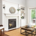 GX70 fireplace in sun room white walls
