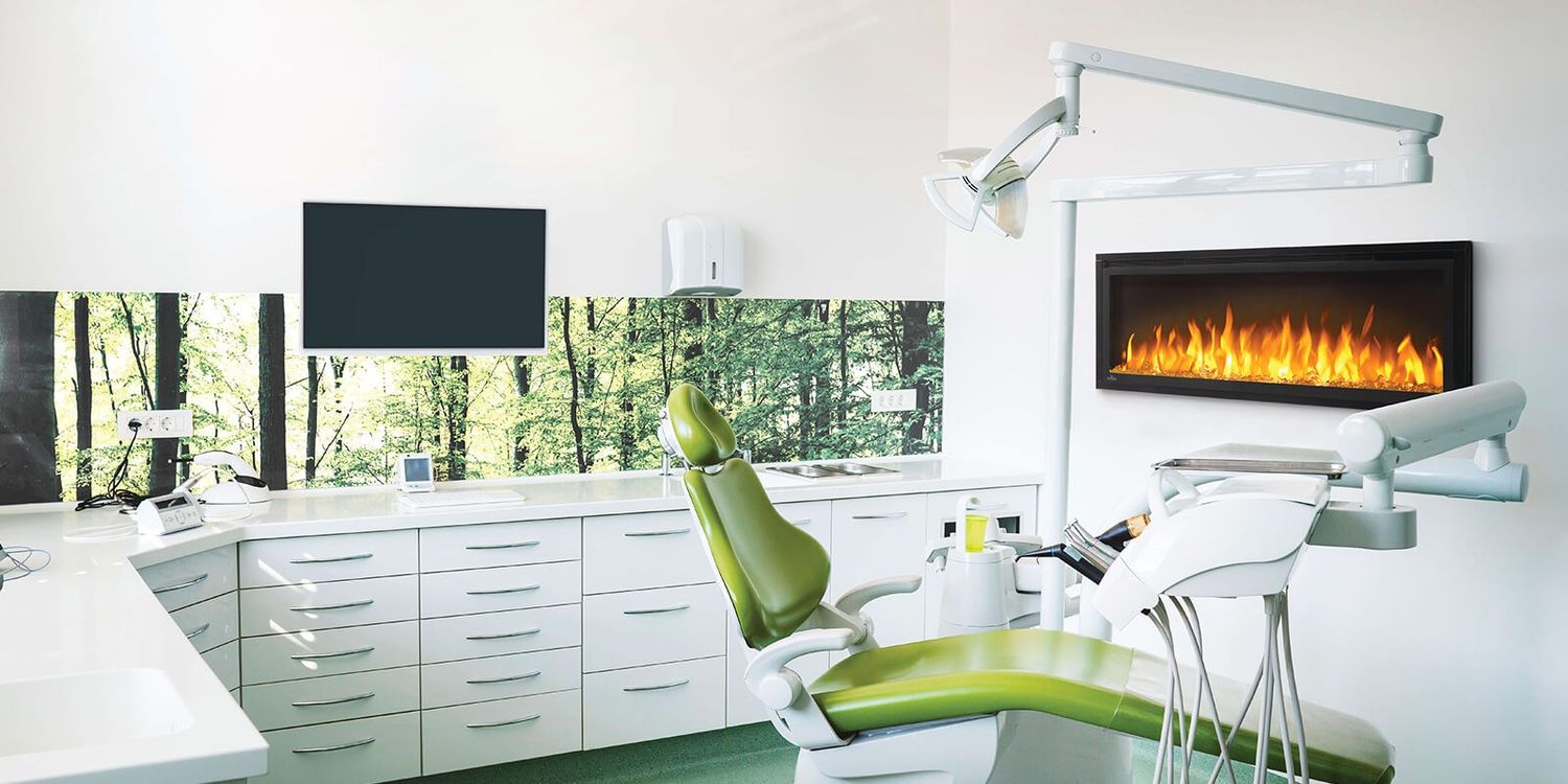 Napoleon Entice Electric Fireplace in dentist's office