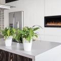 Alluravision electric fireplace in kitchen