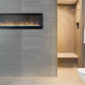 Alluravision electric fireplace in restroom