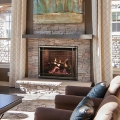 White Mountain Hearth Rushmore all stone with painting over mantel