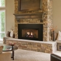 White Mountain Hearth Innsbrook in brick stone fireplace