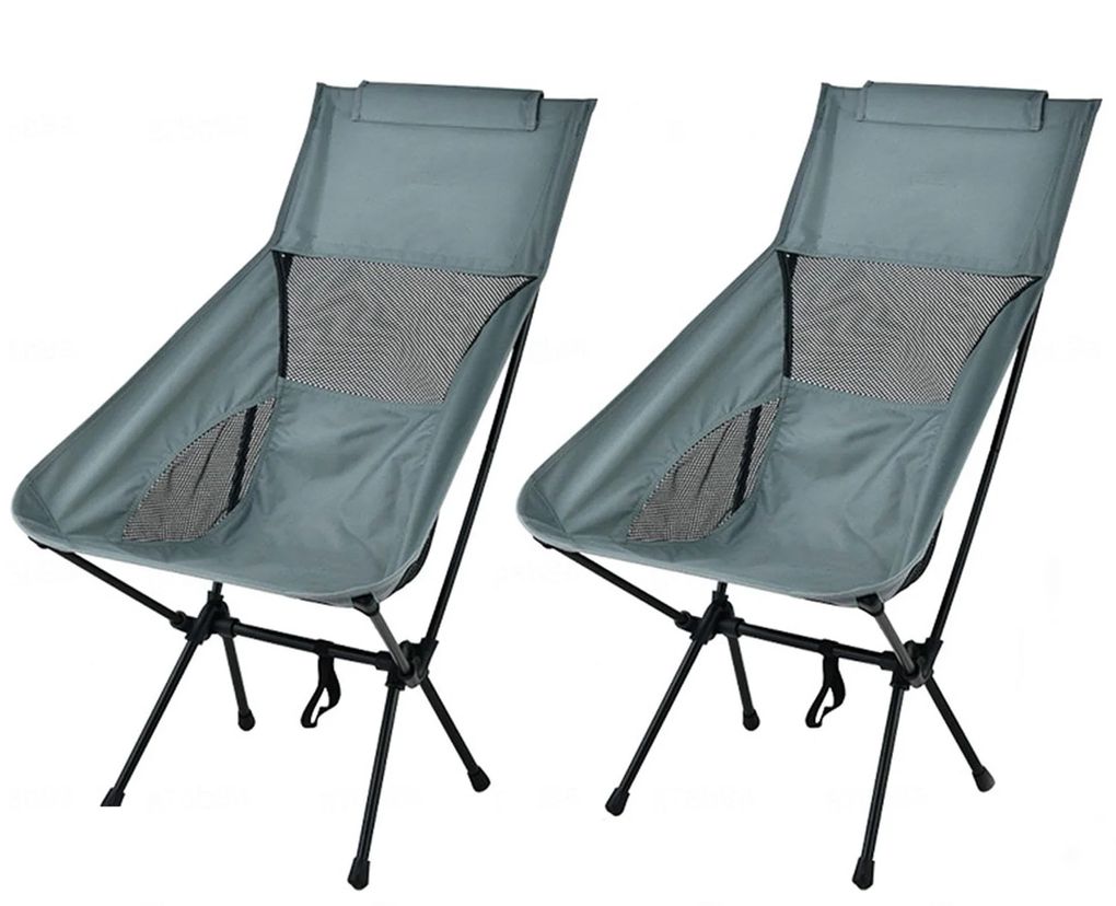 Camping chairs. Blue and gray