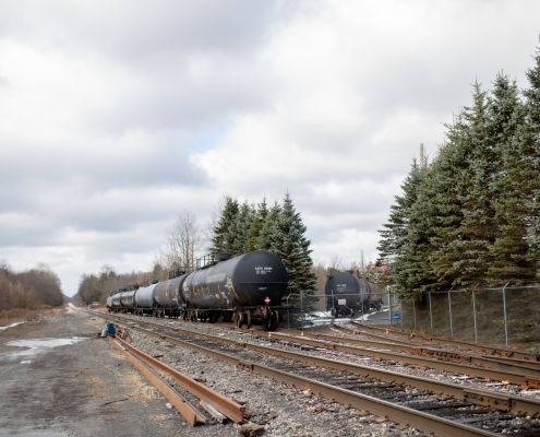 Railcars on tracks outside Tobyhanna location