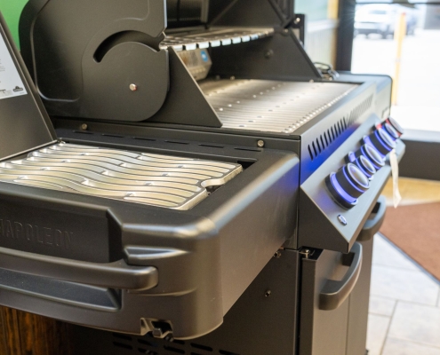 Closeup of propane grill