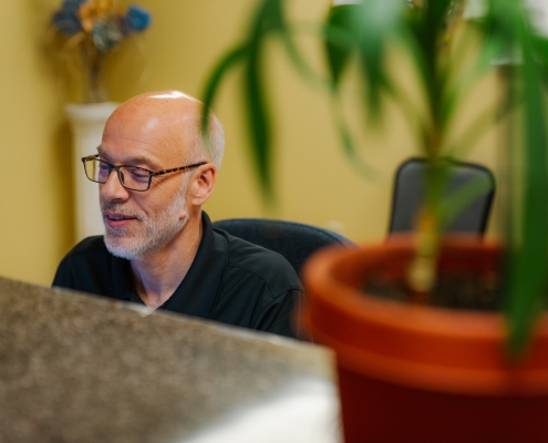 Employee working at computer