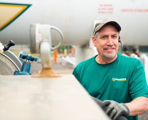 Employee at back of truck