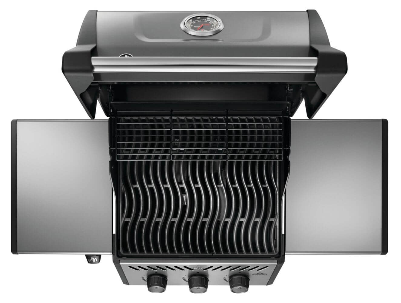 Top view of Freestyle grill with lid open